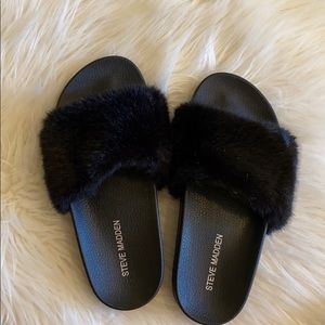 Steve Madden Fur Slide Slippers